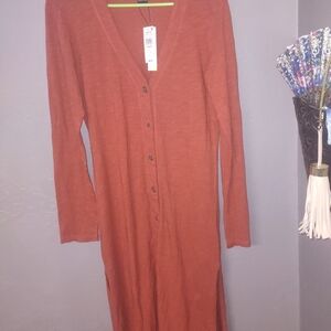 Sanctuary Rust Brown Long Sleeve Dress